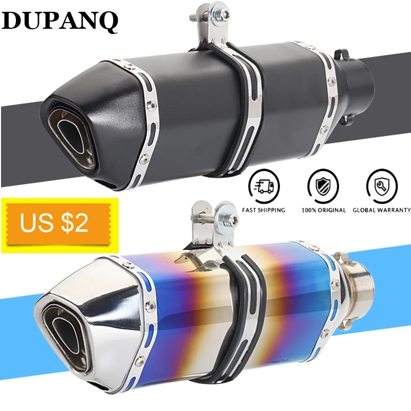 DUPANQ мотоцикл Выхлопная модификация Мотокросс глушитель Acrapovich для FZ6 CBR250 CB600 MT07 FZ16
