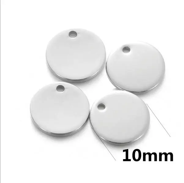 10mm Silver 200 шт изысканные металлические плоские круглые шармы с тиснением для монет - Цвет: 10mm Silver