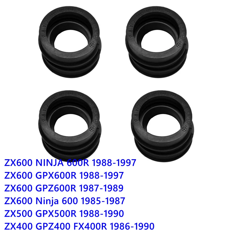 Впускной коллектор карбюратора мотоцикла 4 шт. для Kawasaki ZX600 NINJA 600 85-97 ZX500 GPX500R 88-90 ZX400