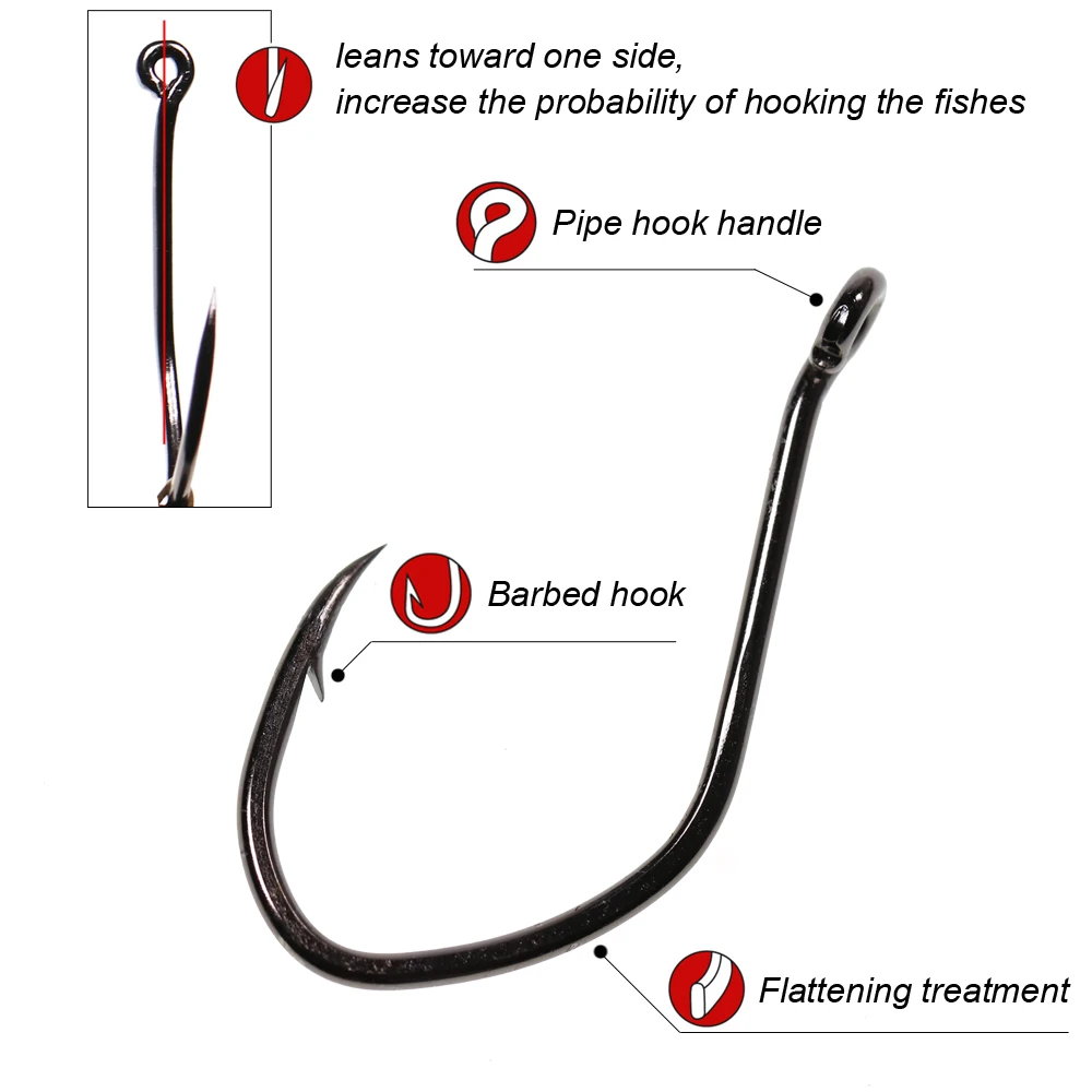 100 шт. пресновидная Морская рыбалка с высоким содержанием углерода Сталь колючей крючок для сома большой Baithook охотиться на рифовых и морских окуней тунец окунь 8 6 1/0 2/0 3/0