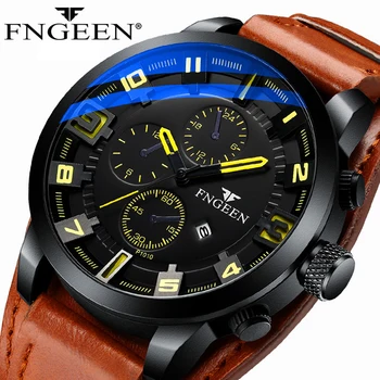 

Watch Men Sport Waterproof Wristwatch Mens Top Luxury Brand Leather Quartz Business Clock Date Military Army Relogio Masculino