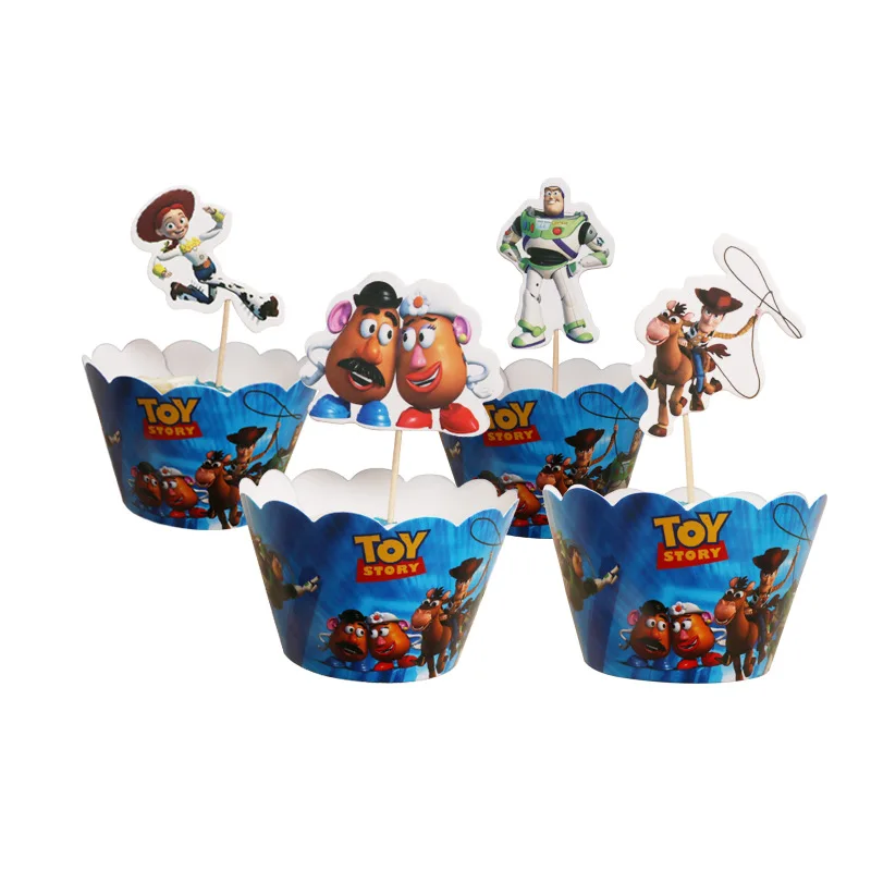 

Toy Story Cupcake Wrappers 12 Cupcake Wrappers +12 Cupcake Toppers Kids Birthday Party Decorations Supplies