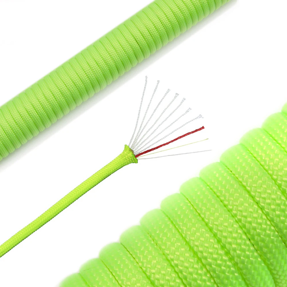 Fluorescent Green 10 основных инструментов, аварийное оборудование, аксессуары для пешего туризма, альпинизма, практичная палатка, фиксированная, для кемпинга, плетение, зонтик, веревка для выживания - Цвет: Fluorescent Green