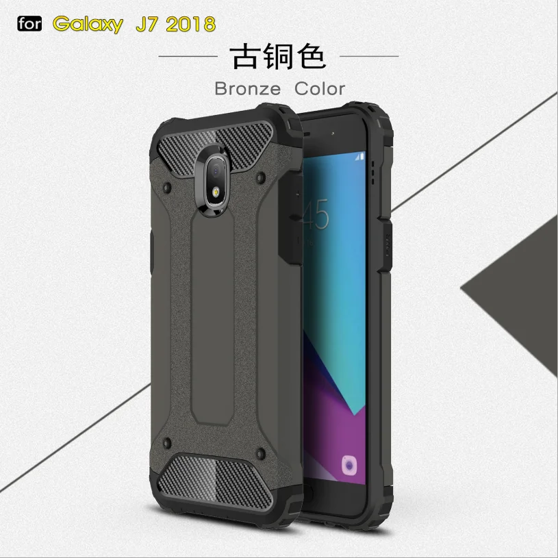 Золотой Стальной плюс два в одном противоударный чехол для телефона для samsung galaxy A50 A70 A40 A20 Note 8 9 10 S8 S9 S10 Plus - Цвет: bronze solor