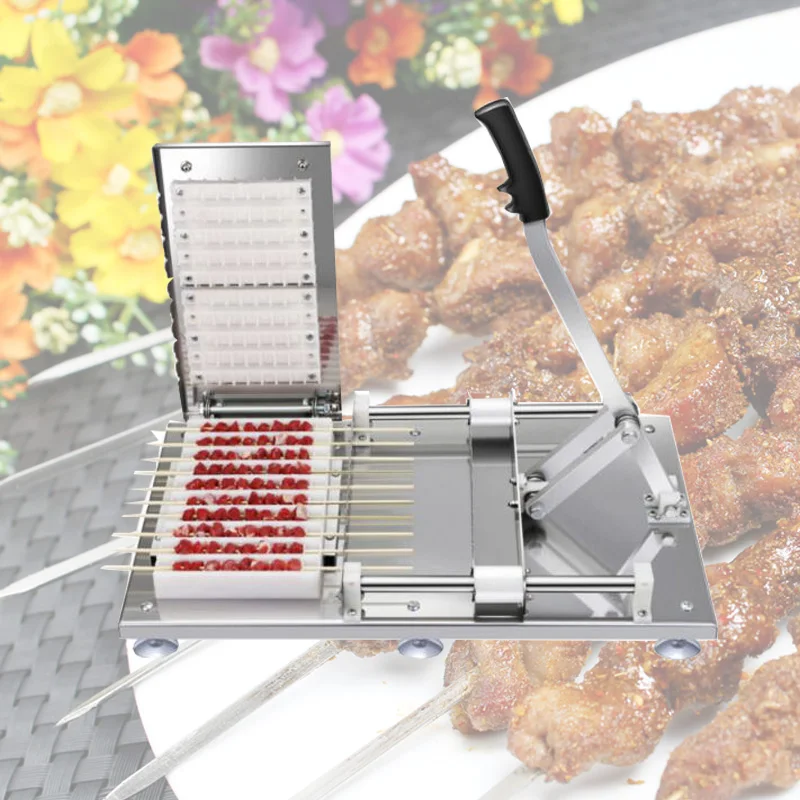 video manual meat skewer machine kebab machines high efficiency hot