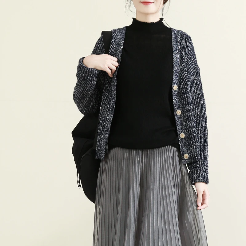 

TRCP Spring Autumn Women Casual Ultra Loose Plus Size Cotton Sweaters