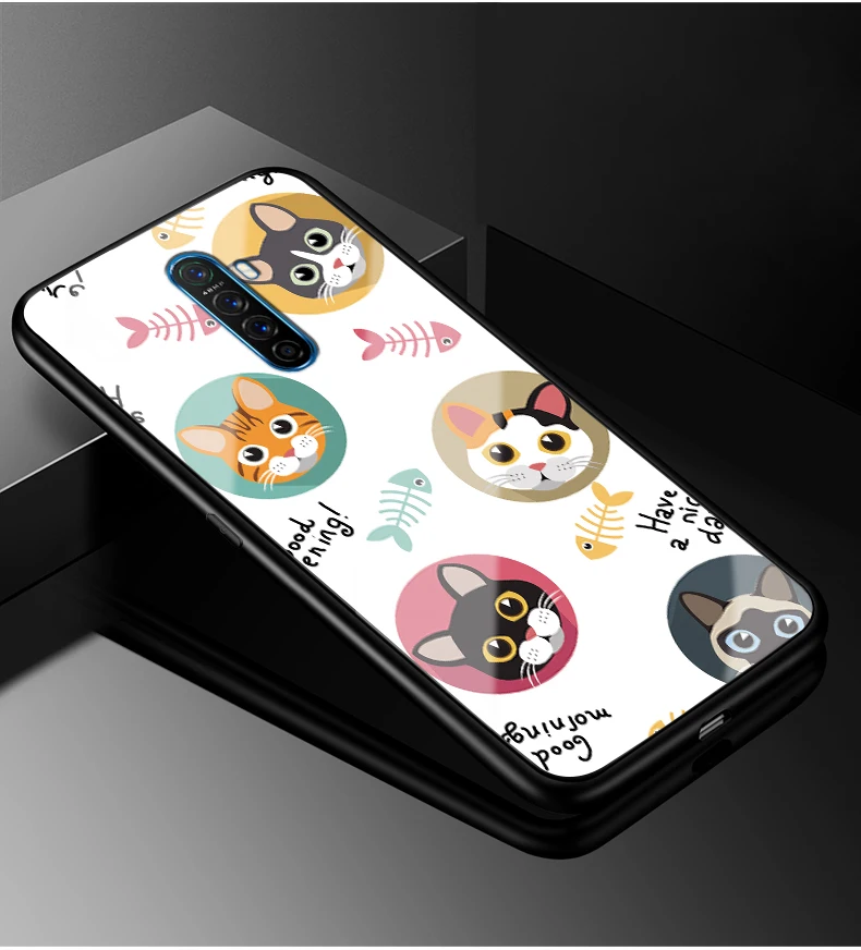 Для Oppo Reno Ace чехол PC Пластиковый стеклянный чехол для телефона черный ТПУ бампер чехол для Oppo Reno Ace чехол RenoAce 6,5 дюймов Coque - Цвет: 35