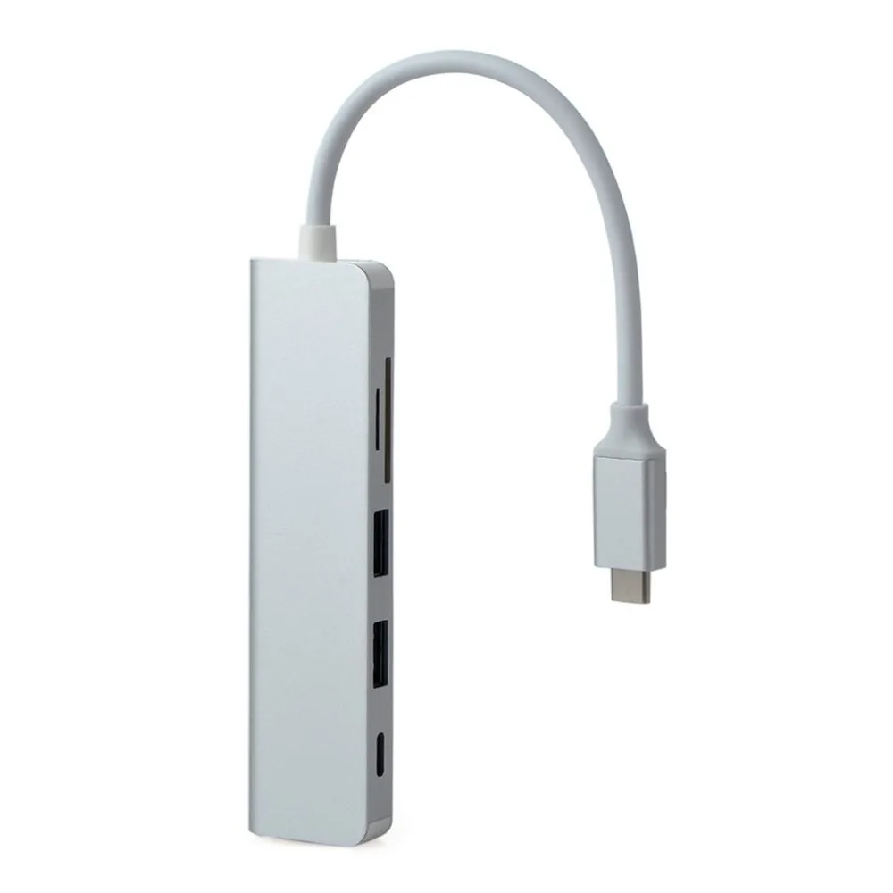 Концентратор USB 3,0 для Macbook Pro type C, концентратор 5 в 1, многопортовый адаптер, USB-C порт зарядки для MacBook 12, концентратор Thunderbolt USB-C