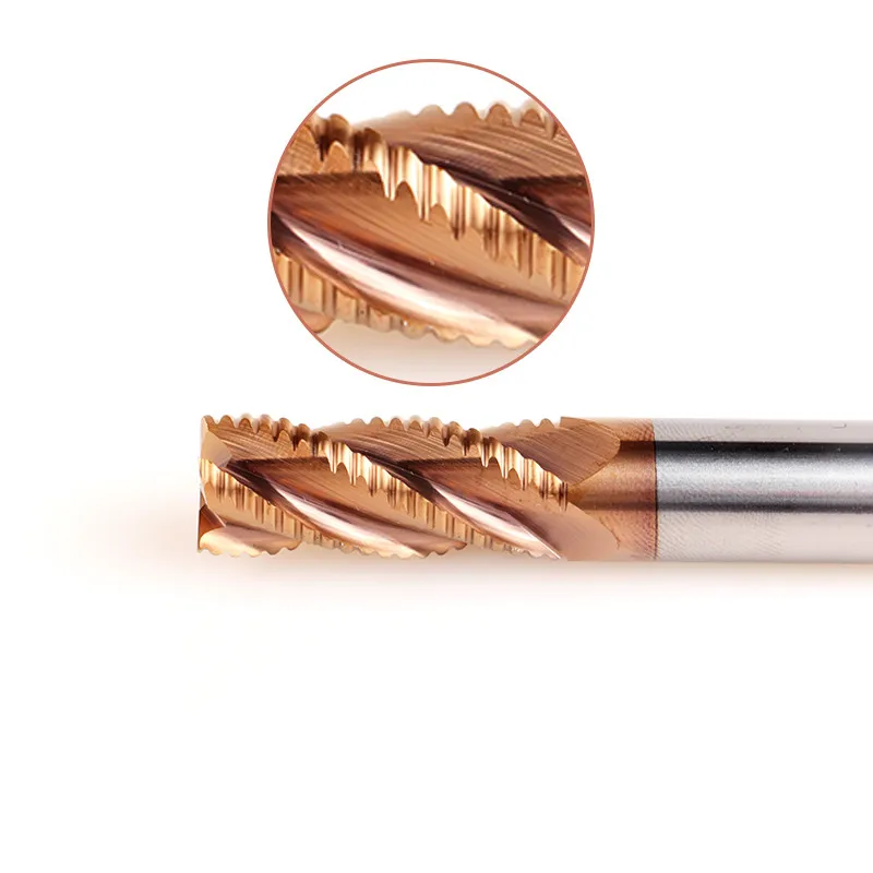 

ZGT Roughing Endmill Metal Cutter HRC55 4 Flutes 4mm 6mm 8mm10mm Alloy Carbide Tungsten Steel Milling Cutter Roughing End Mill