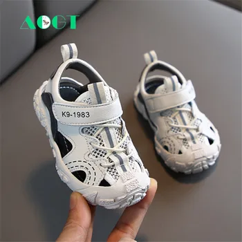 

AOGT 2020 Summer Baby Shoes Girls Boys Toddler Sandals Non-Slip Soft Kid Anti-collision Shoes Infant Closed toe Beach Sandals