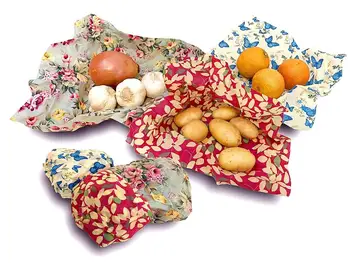

Multi Organic Beeswax Food Wraps Cling Wrap Replacement Sandwich Bag Bread Fruit Storage Cup Seal Lid Jungle Party Zero Waste