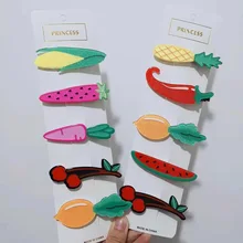 Светлячок, Южная Корея, детская длинная заколка с фруктовым узором, расческа, милый Утконос для девочек, заколка, боковая заколка, головной убор