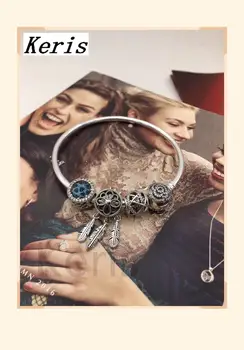 

High Quality 1:1 100%925 Pure Silver Retro Style Blue Blue Cat Eye Beads Bracelet Preferred Gift Free Package