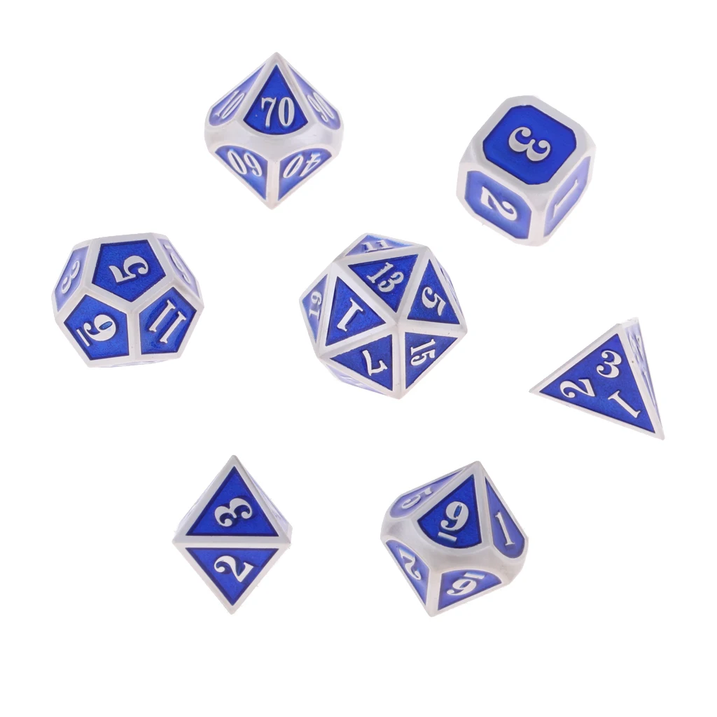 D4 D6 D8 D10 D12 D20 цинковый сплав многогранные игральные кости для D&D TRPG настольные игры вечерние игральные игры Кубики игры цифровые кубики