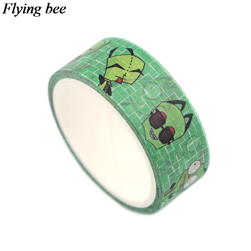 Flyingbee 15 мм X 5 м Захватчик Зим васи лента бумага DIY декоративная клейкая лента инопланетянин мультфильм маскировки Ленточные принадлежности X0548