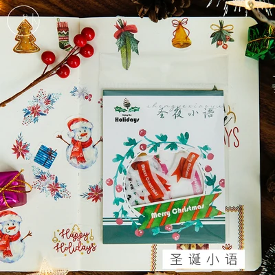 40 шт., рождественские наклейки, упаковка Kawaii, наклейки Bullet Journal, скрапбукинг, сделай сам, дневник, наклейки Sttationery, подарок для детей - Цвет: Christmas Whispers