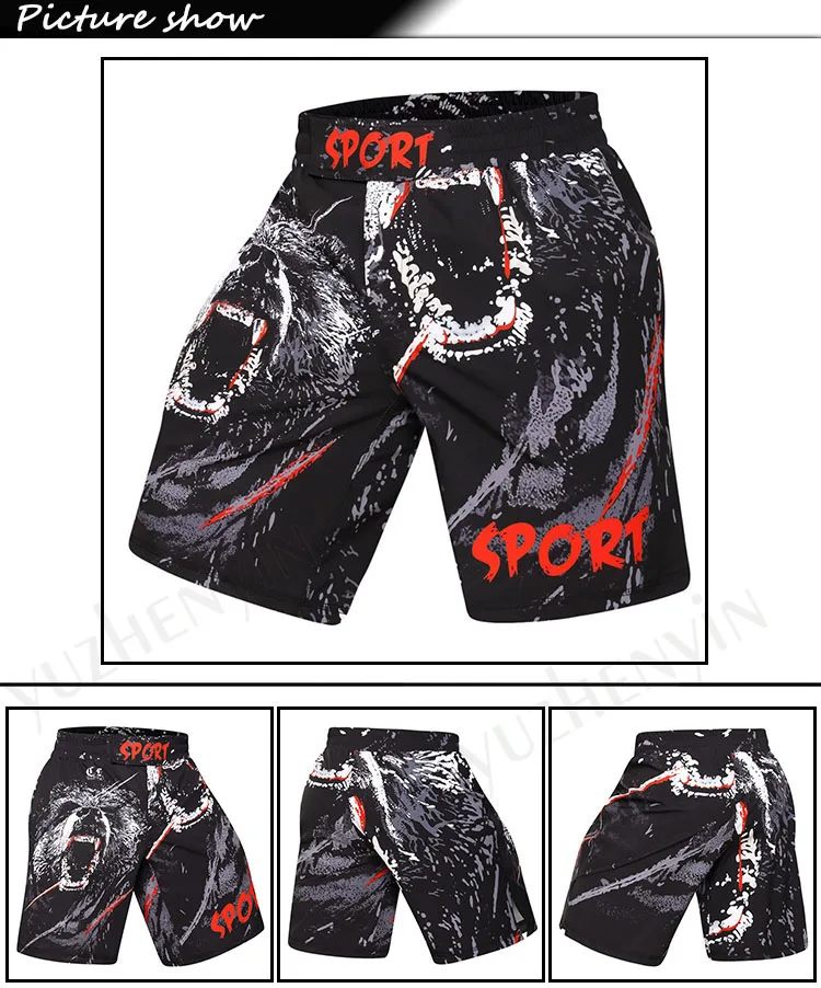 Новые UFC BJJ MMA Fit Мужские шорты 3D печать бой Grappling Короткие полиэфирные Kick гель Муай Тай шорты Codylundin - Цвет: 6
