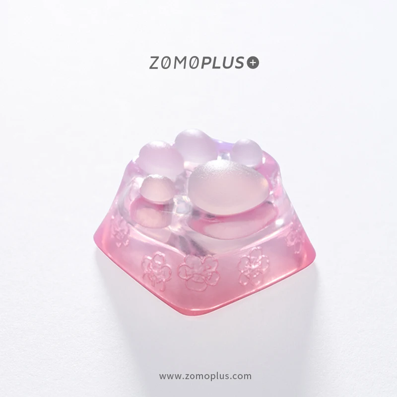 Zomo Plus Kawaii Bonito 3d Impresso Resina & Silicone Sakura Tiffany Kitty Pata Artesanal Keycap Teclado Mecânico Gato Pata Keycap - Imagem 2
