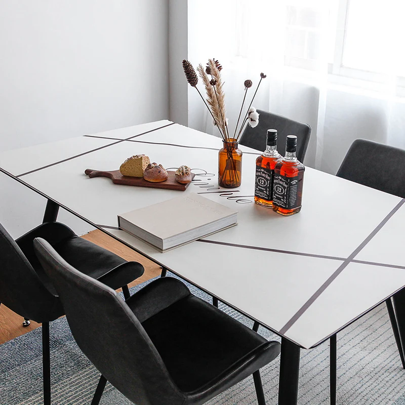 

Nordic Soft PVC Leather Tablecloth Waterproof Oilproof Anti-scalding Kitchen Dining Table Protector Cover Simple Geometry table