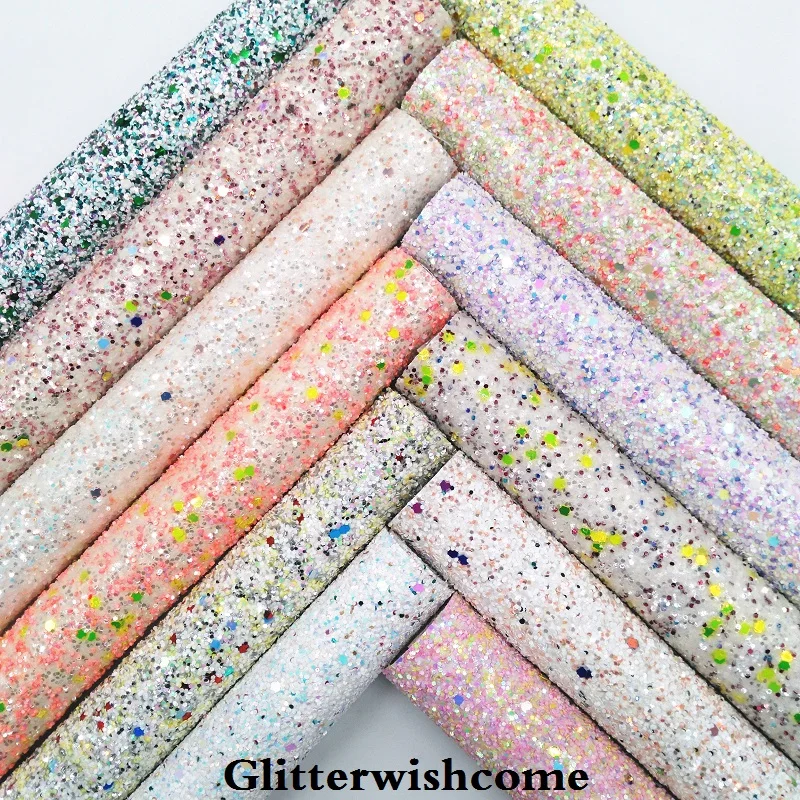 Мини рулон синтетической кожи Glitterwishcome 30 х134 см крупная блестящая кожа