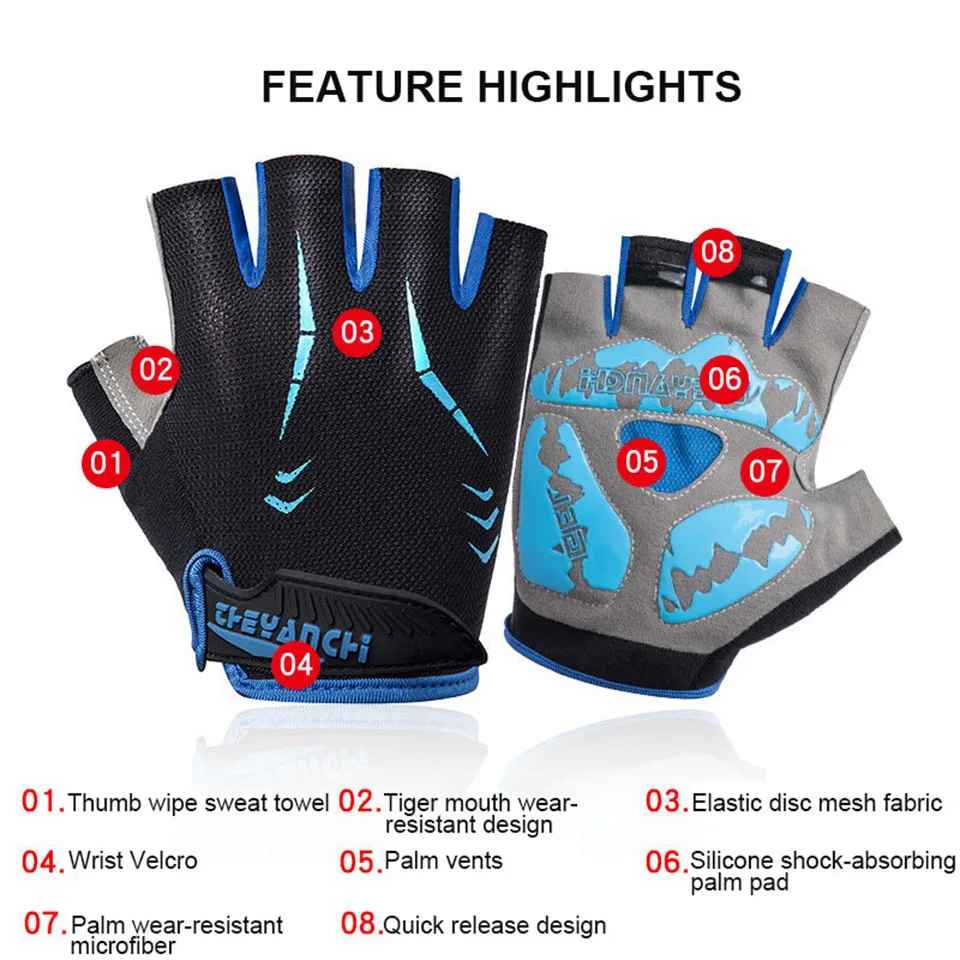 Sweat-absorbent Anti-slip Sporting Gloves Shock Absorbing Cycling Gloves Weightlifting Fitness Weight Lifting