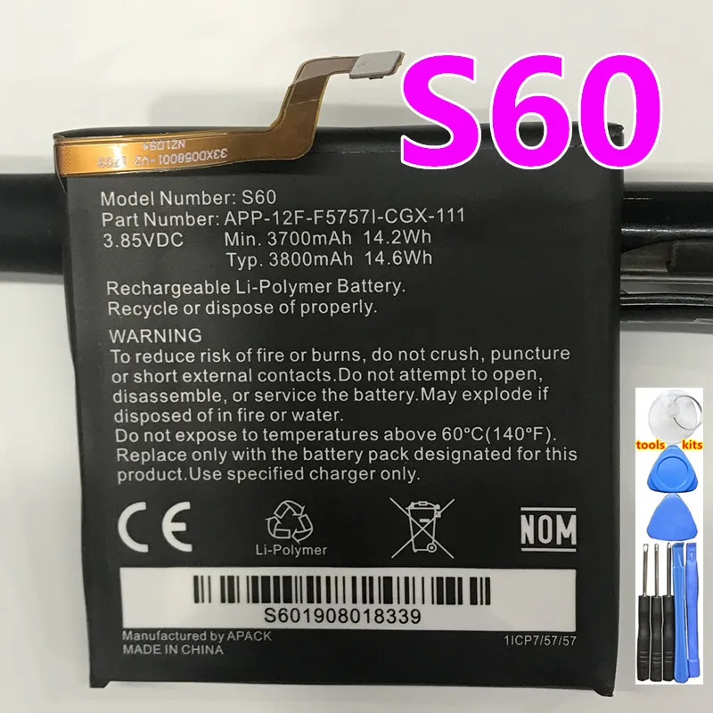 100% Original Replacement battery 3800mah For Caterpillar Cat S60 APP-12F-F57571-CGX-111 batteries Bateria+Gift Tools | Мобильные
