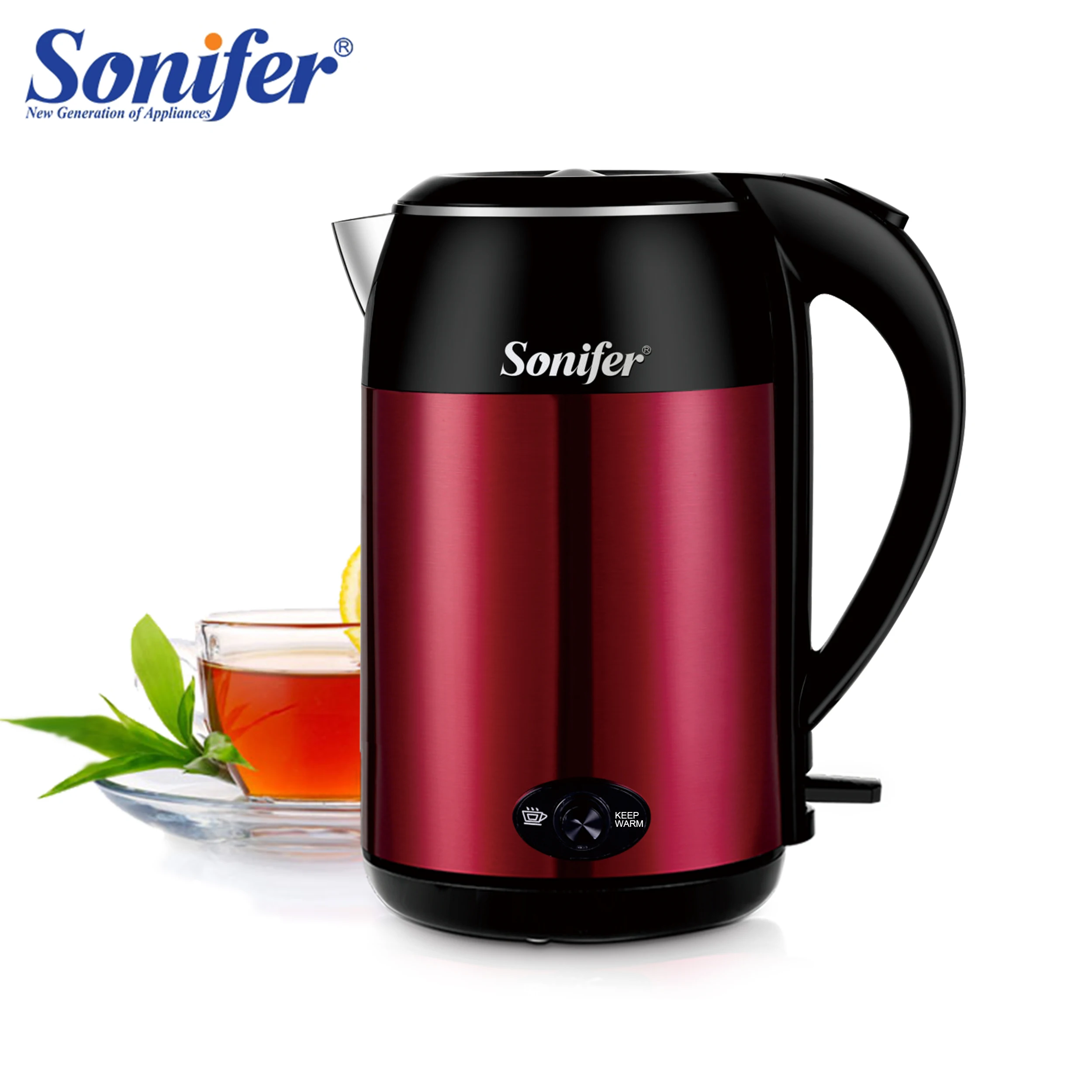 1.8L Electric Kettle Stainless Steel Double Layer Heat Preservation Quick Heating Boiling With
