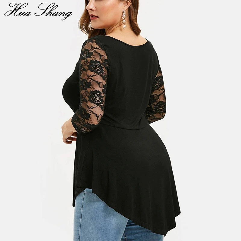 5XL плюс размер блузка женская летняя кружевная открытая бюст три четверти рукав Сексуальная Блузка рубашка Женский жакет Нерегулярные Топы