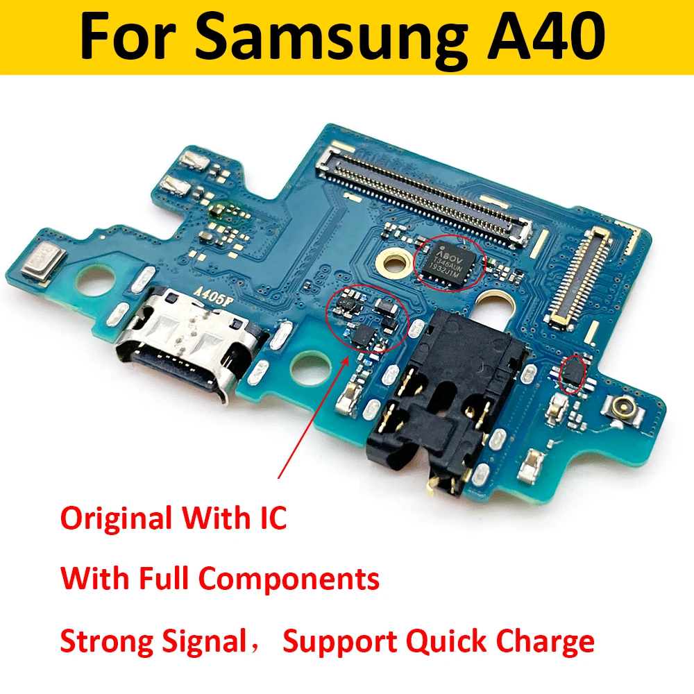 

100% Original USB Charging Port Dock Connector Board With Microphone Flex Cable For Samsung A40 A405 A405F Replacement Parts