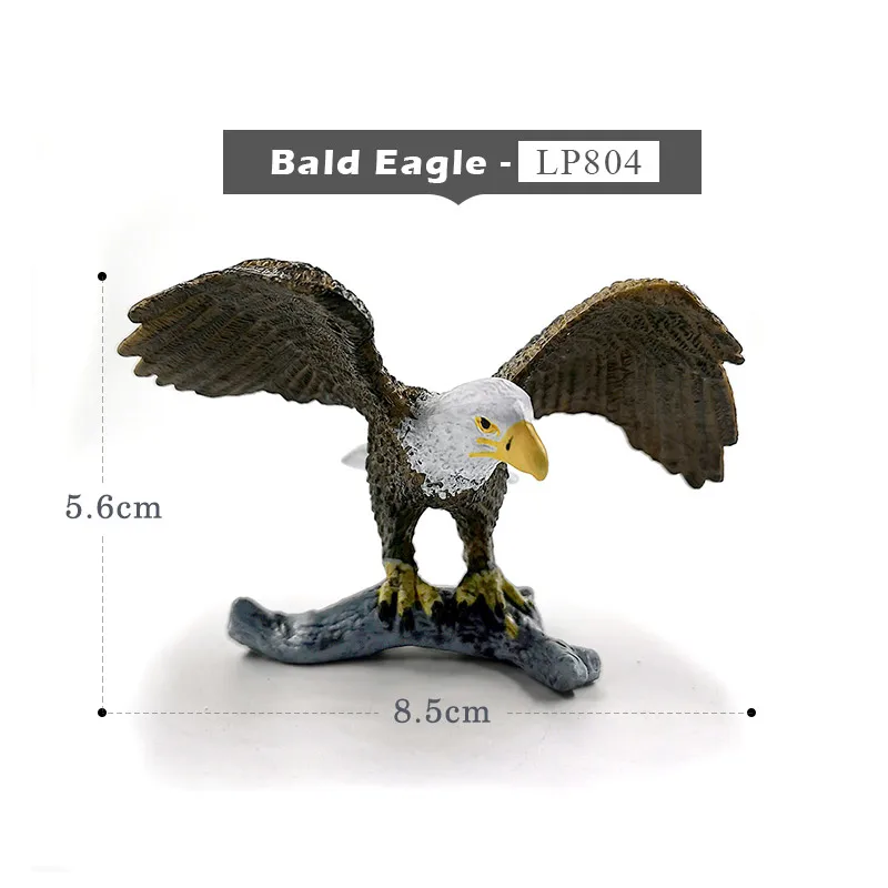 Bald Eagle Белый журавль, белоголовый Орел, Сова, попугай, птица, фигурка животного, домашний декор, миниатюрное украшение для сада в виде Феи, аксессуары, современная игрушка - Цвет: Bald Eagle
