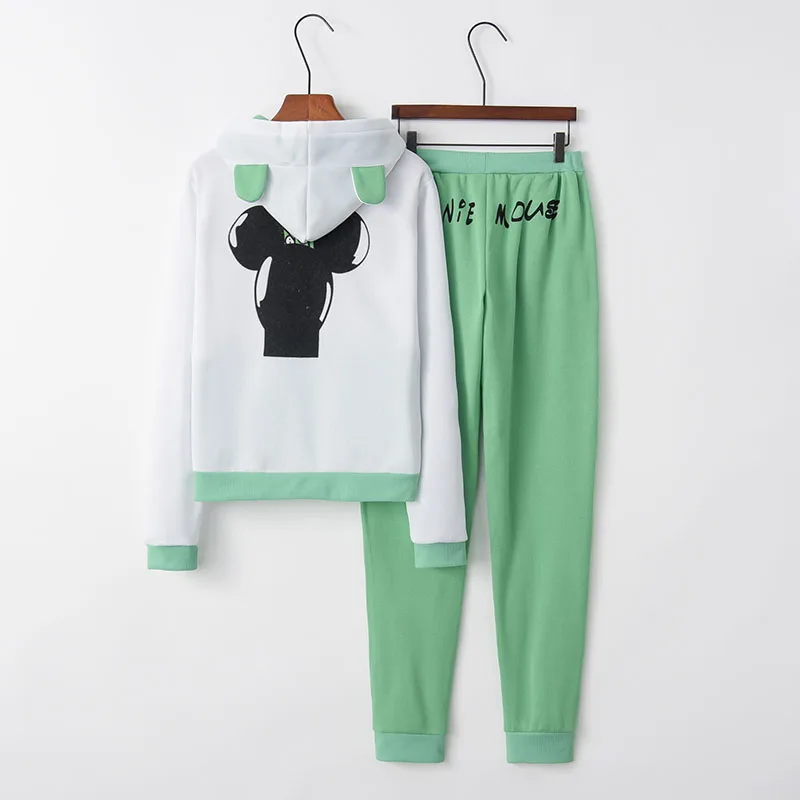 Najtaniej YMYW kobiety dwa kawałki zestawy bluzy jesień dres O Neck z długim rękawem dorywczo mody kobiet nadrukowana odzież 4 kolory N27 Z25