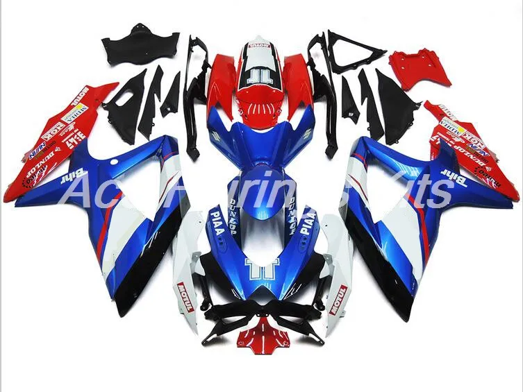 Топ(литье под давлением) ABS Обтекатели наборы подходят для Suzuki GSX-R600 GSX-R750 K8 2008 2009 2010 Обтекатели набор красный синий