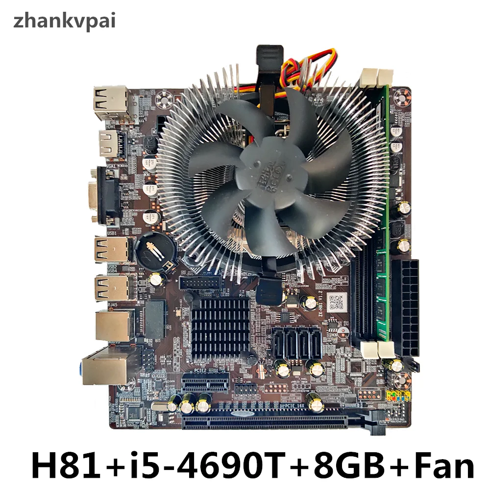 Материнская плата H81 LGA 1150 с Intel Cori5 4690T CPU 1 шт. * 8 ГБ 1600 МГц DDR3 + память для