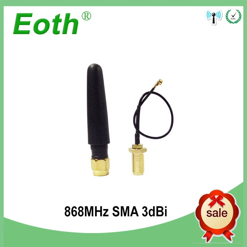 Compra Antena de 868 MHz 915 MHz lora lorawan GSM 3bdi conector macho SMA antena 868 MHz 915 MHz antenne 10cm RP-SMA/u FL Cable Pigtail gzLVGZqK