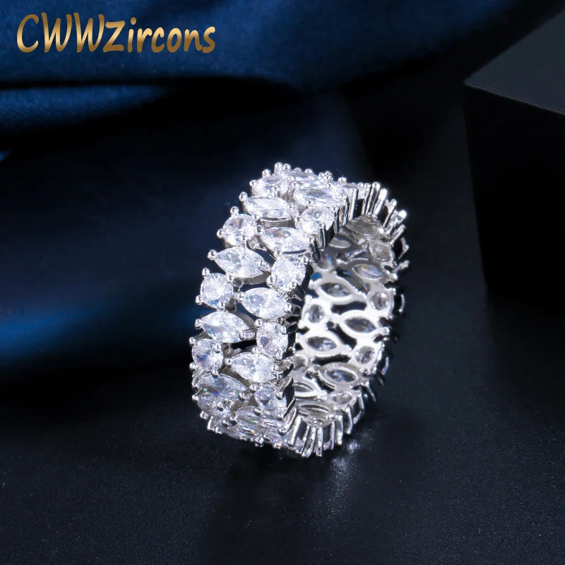Женские кольца CWWZircons модные ювелирные изделия с фианитами Круглые для помолвки