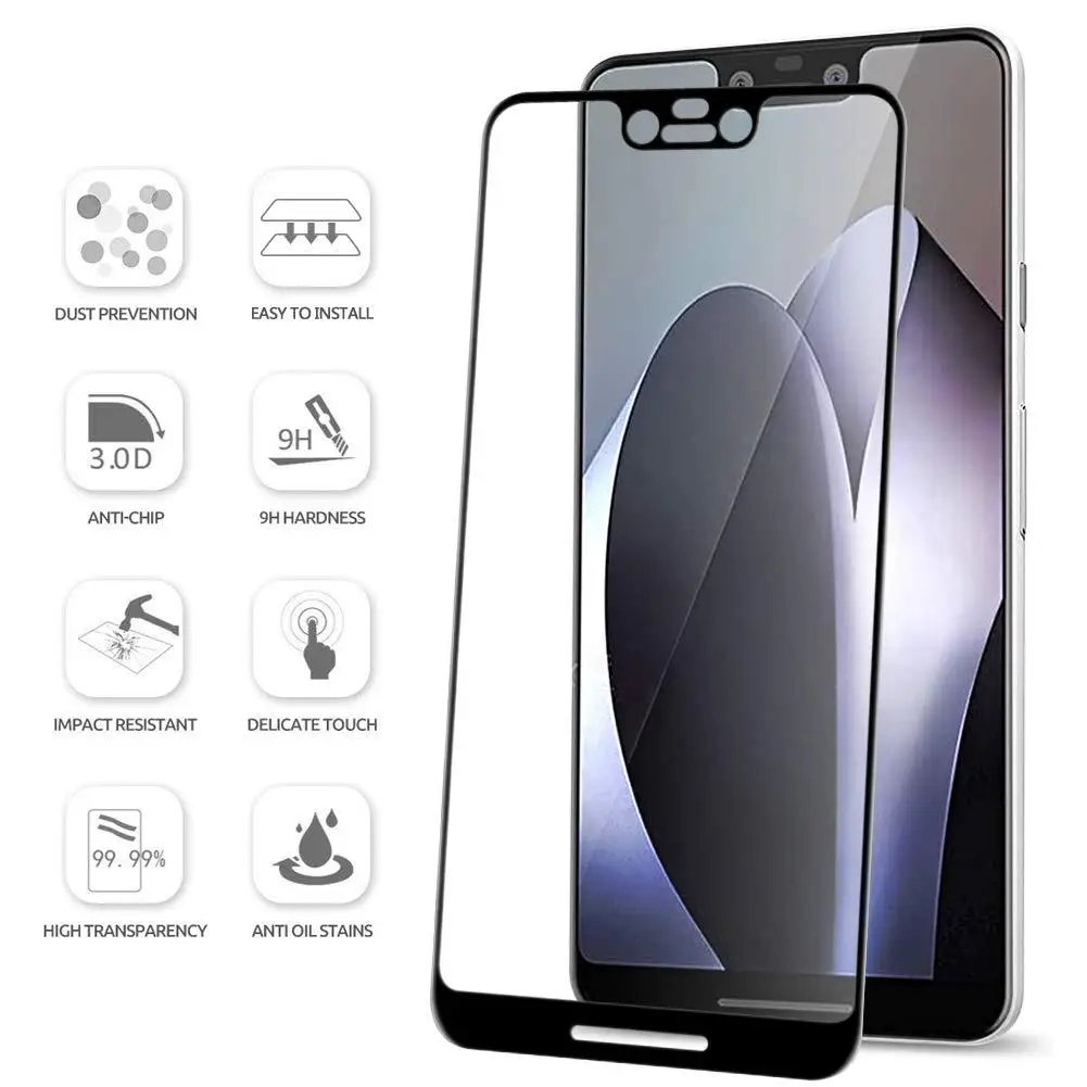 

New Full Coverage Tempered Screen Protector Glass Film For Google 4 4XL 3Lite 3Lite XL 3A 3AXL Pixel 3 Pixel 2 Pixel Xl2 Series