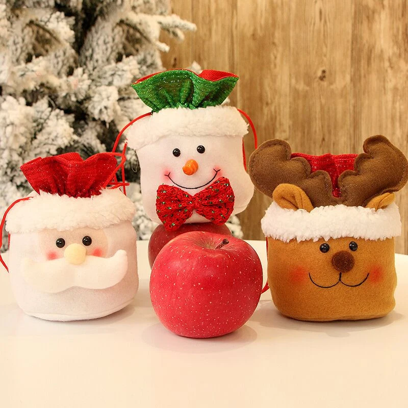 Christmas Candy Bag Xmas Storage Packing Supplies Decor Christmas Tree Present Navidad Party Gift Decoration 32x12cm
