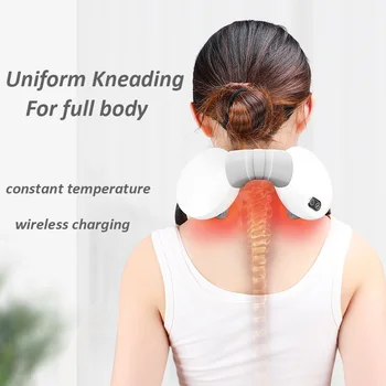 

MHKBD WirelessElectrical Neck Massager Shiatsu Body Shoulder Back Rechargeable 4D Kneading Massage for Car Home Use Healthcare