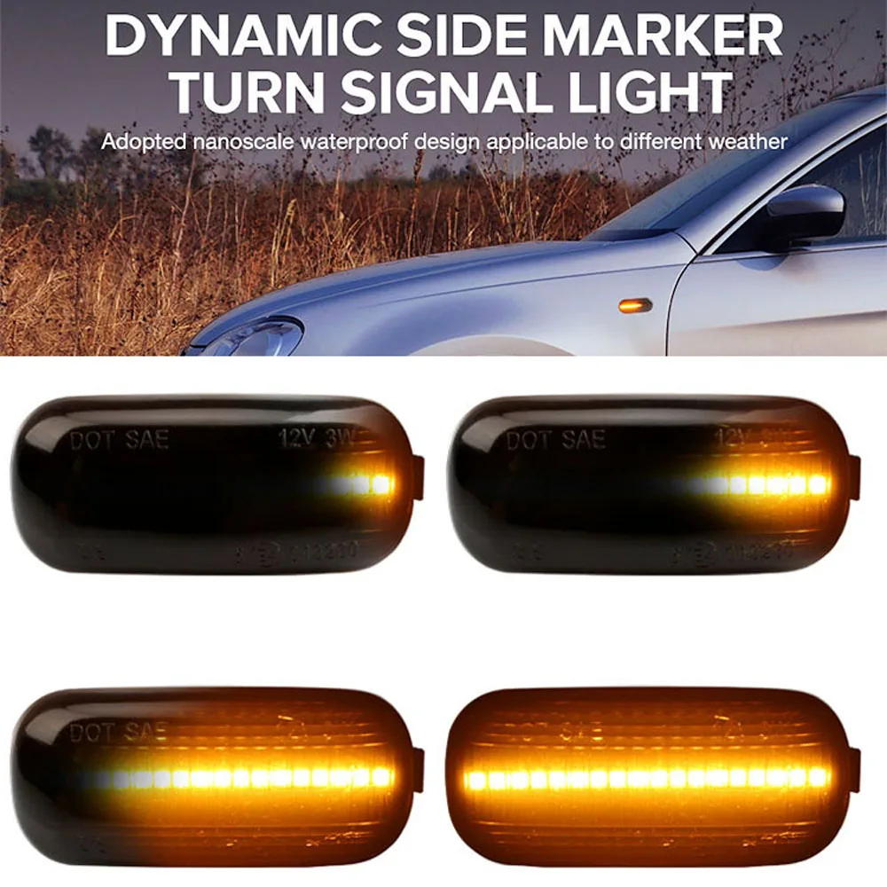 

Led Dynamic Side Signal Light Sequential Turn Blinker Marker Light For VW Passat Golf3 Golf4 Ford Skoda Yellow Color L-LB