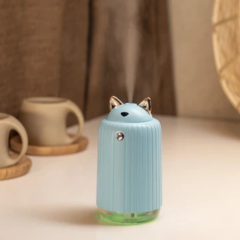 

380ML Cute Cat Humidifier Ultrasonic Air Diffuser USB Fog Machine Air Purifier Freshener For Car Office With LED Lights