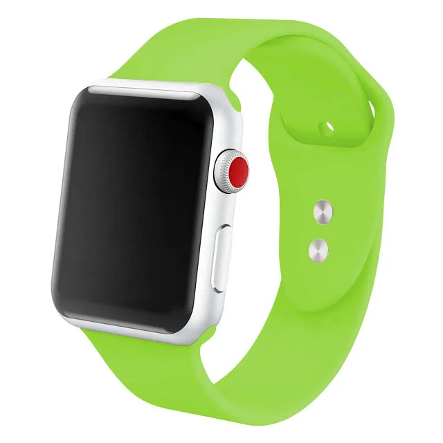 NO.3-Green Силиконовый ремешок для наручных часов Apple Watch, 42 мм, 38 мм, Версия 44 мм 40 мм резиновый браслет для наручных часов Черные полуботинки со шнуровкой и ремешком наручных часов Iwatch серии 4/3/2/1 браслет - Цвет ремешка: NO.3-Green