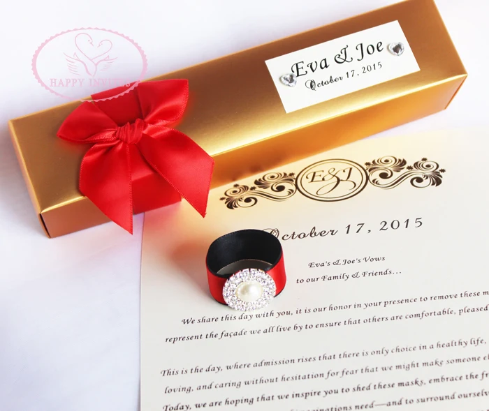 HI2052-30 Royal  Scroll Invitation Card with Golden Box