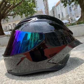 

Motorcycle helmet full face helmet with rear wing racing motorcycle riding helmet matte black light black