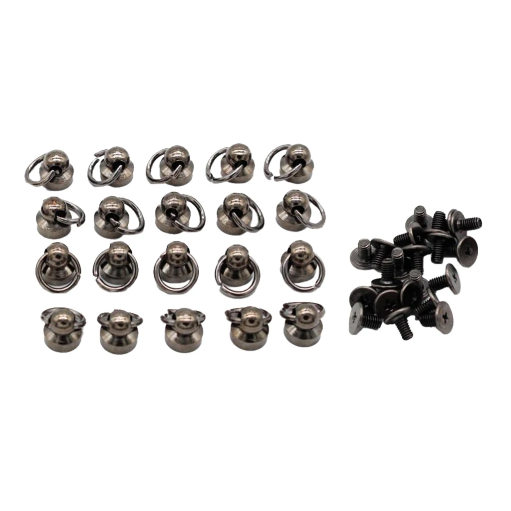20 Pieces Brass Rivet Studs Screw Back Round Head O Ring Leather Craft Punk Spot