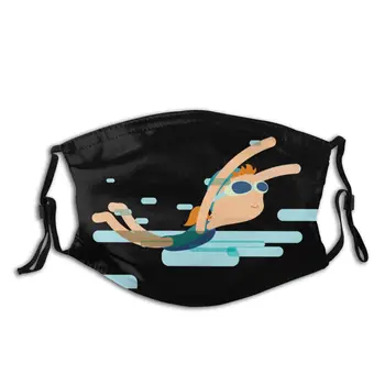 

protective mask with filter Just Keep Swimming Lover Funny Pool anti dust PM2.5 reuse adult teen child girl