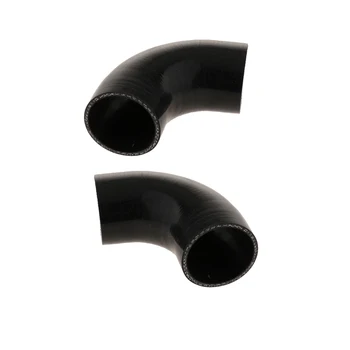 

2Pieces 90 Degree 4-Ply High Performance Elbow Coupler Silicone Hose for Auto Car 2.5inch/63mm Black
