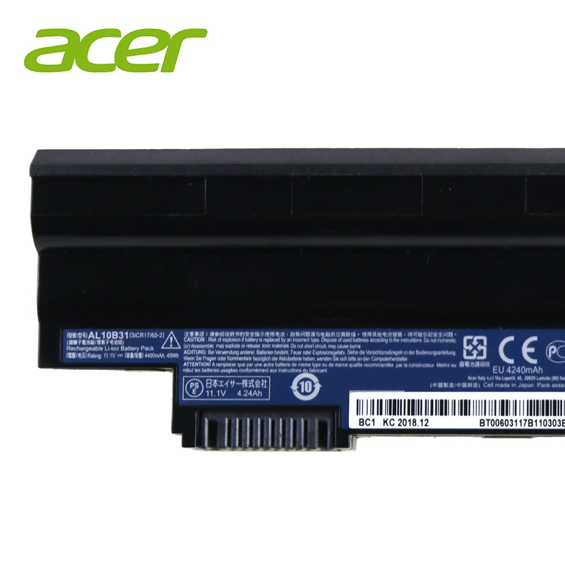 acer ноутбук батарея AL10B31For acer Aspire 522 D255 722 AOD255 AOD260 D255E D257 D260 D270 AL10A31