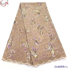 Бархат резки золотой металлической нитью дизайн кружевной ткани для оптовой продажи CL64076