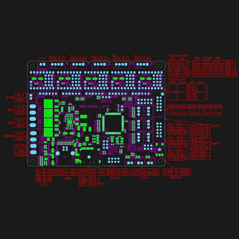 Аксессуары для 3D-принтеров MKS SGen-L материнская плата+ TMC2208 x 5 Silent Driver Kit Marlin