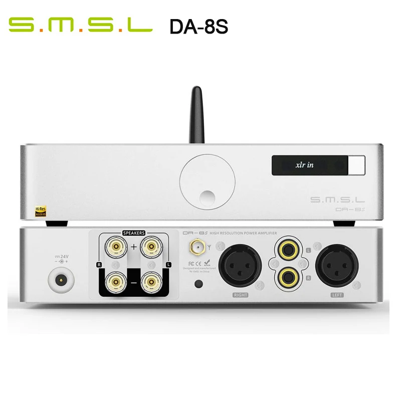 SMSL DA-8S Настольный высокопроизводительный цифровой усилитель мощности полный сбалансированный дизайн Поддержка RCA/XLR/BT вход